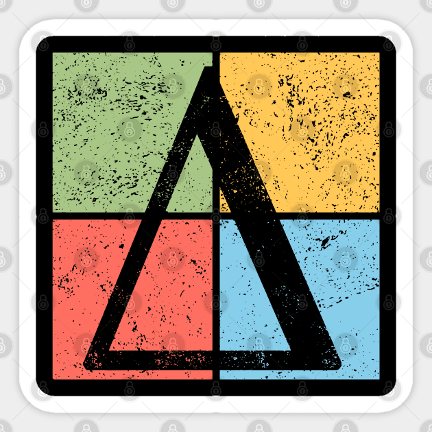 Delta Pop Art Design - Greek Triangle Symbol Art Sticker by TuncGK